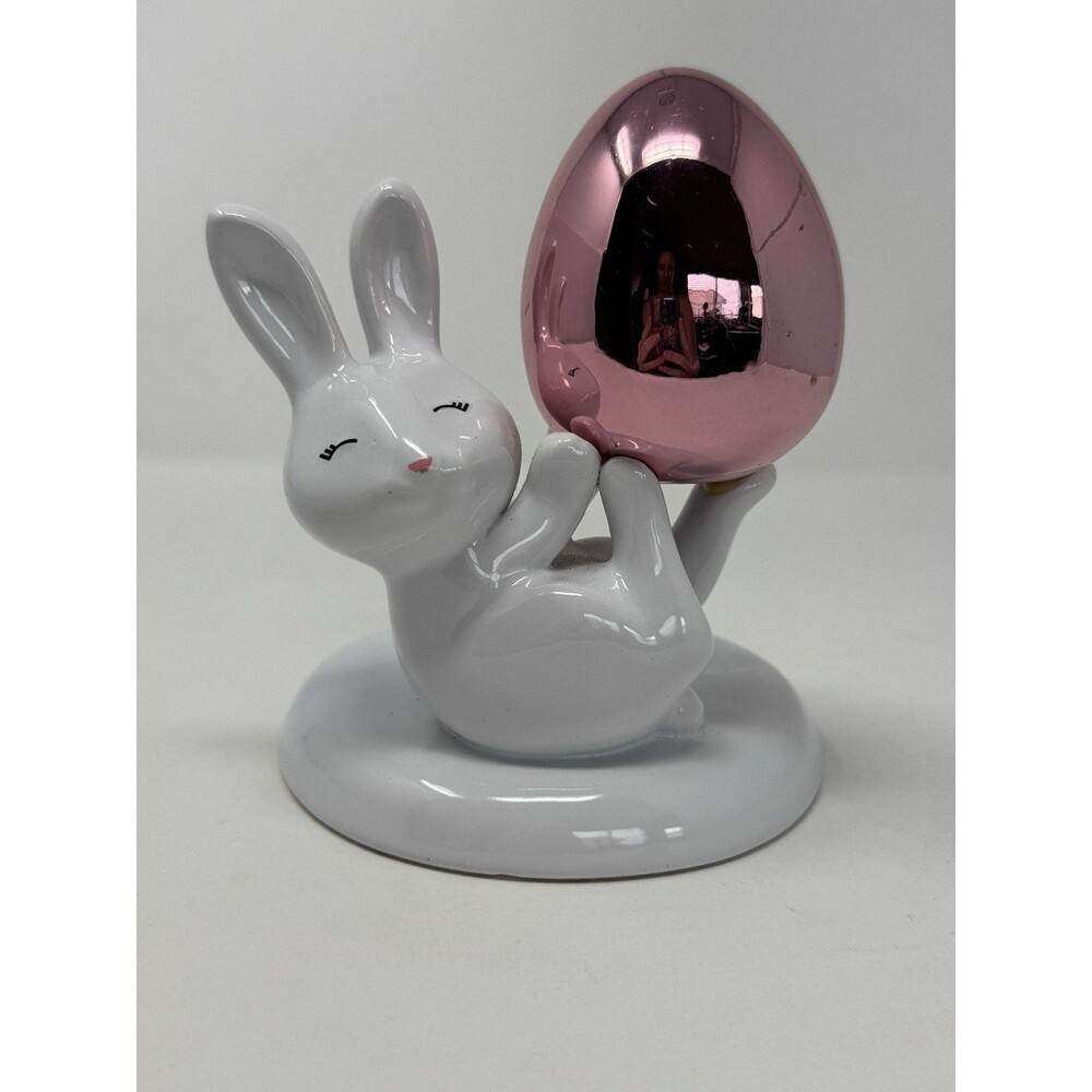 Bath & Body Works Easter Bunny with Pink Egg Hand Soap Holder Rabbit Spring
